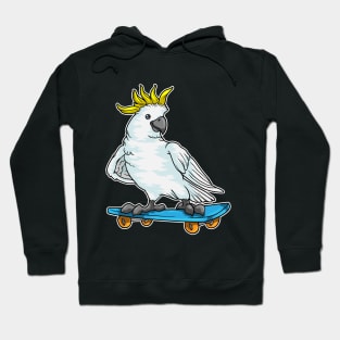 Parrot as Skater on Skateboard Hoodie